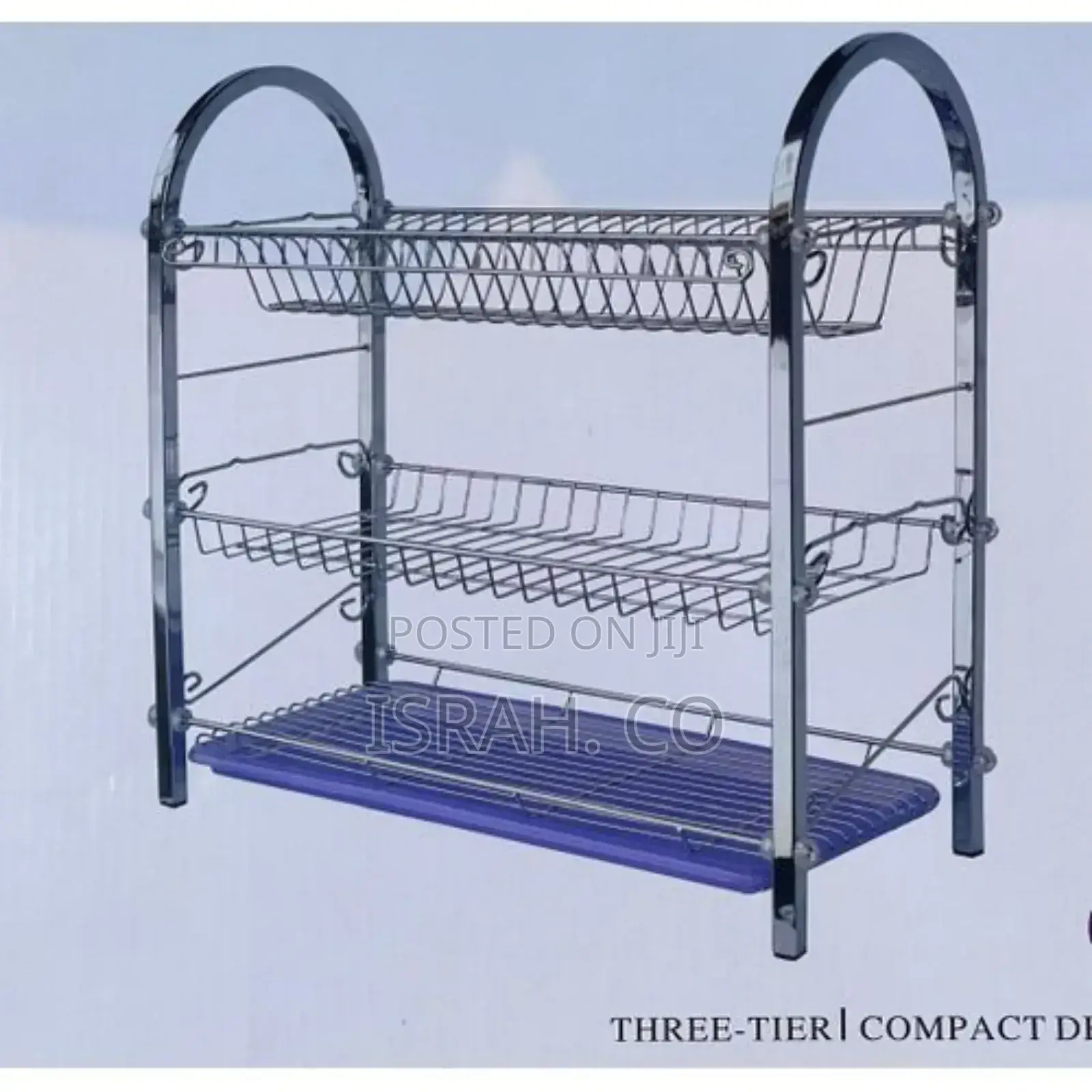 3 Tier Chrome Plated Dish Drying Rack Dish Drainer Kitchen