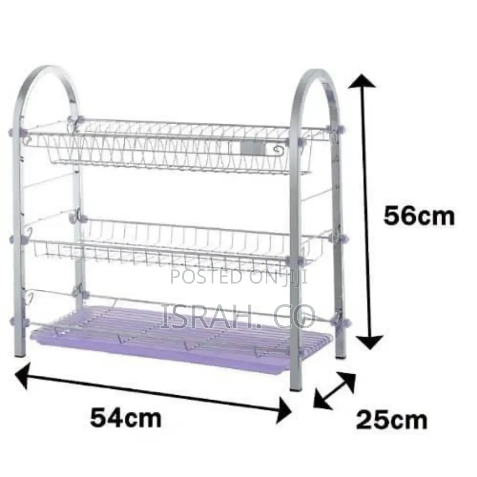 3 Tier Chrome Plated Dish Drying Rack Dish Drainer Kitchen