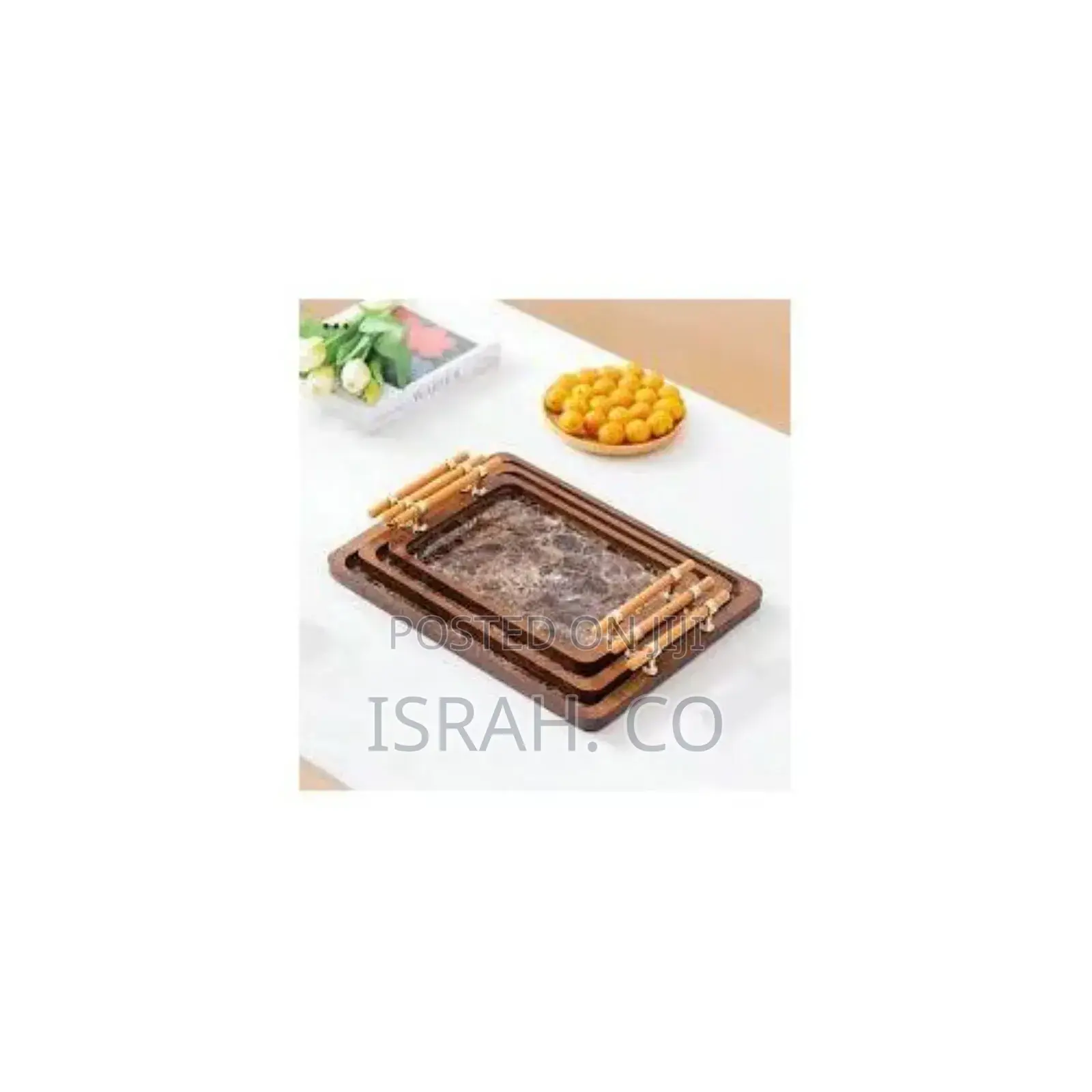 3 Piece Decorative Serving Coffee Tea Bamboo