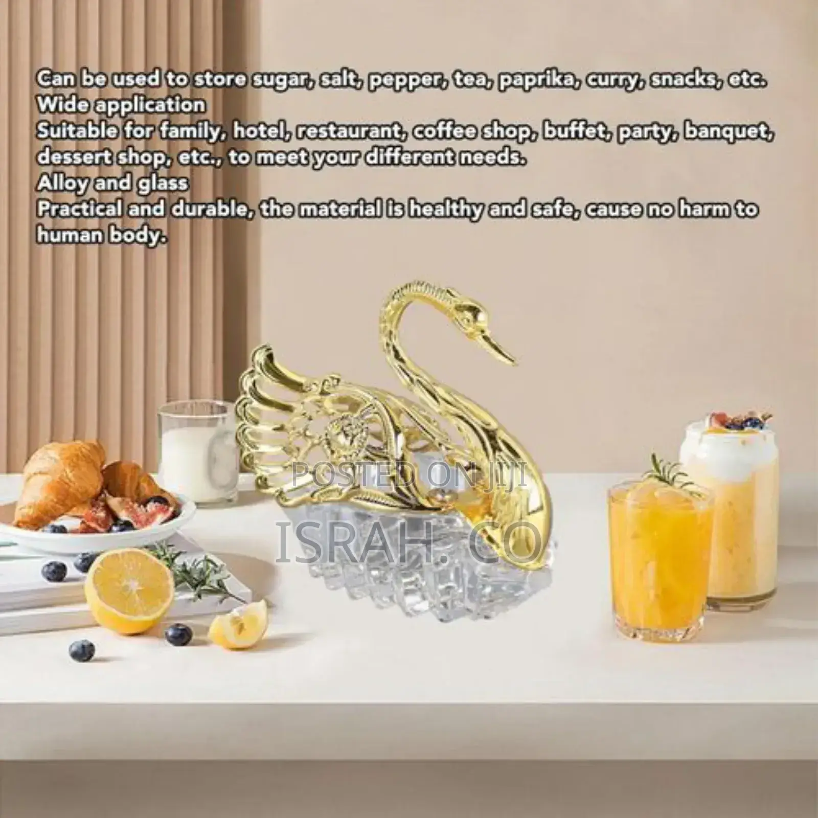 Swan Sugar Storage Jar Condiment Pot Seasoning