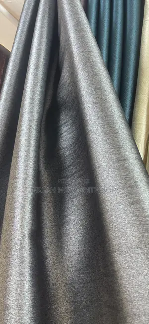 Metallic Grey Curtain Per Ready Meter )