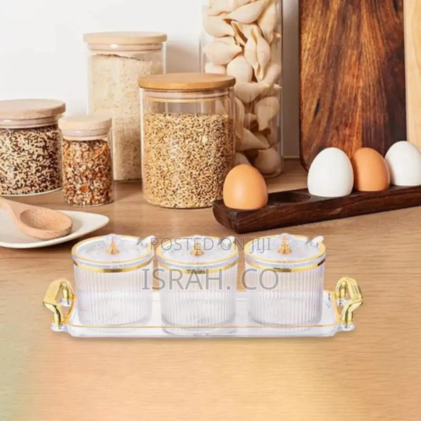 3 Piece Ceramic Jar Set White