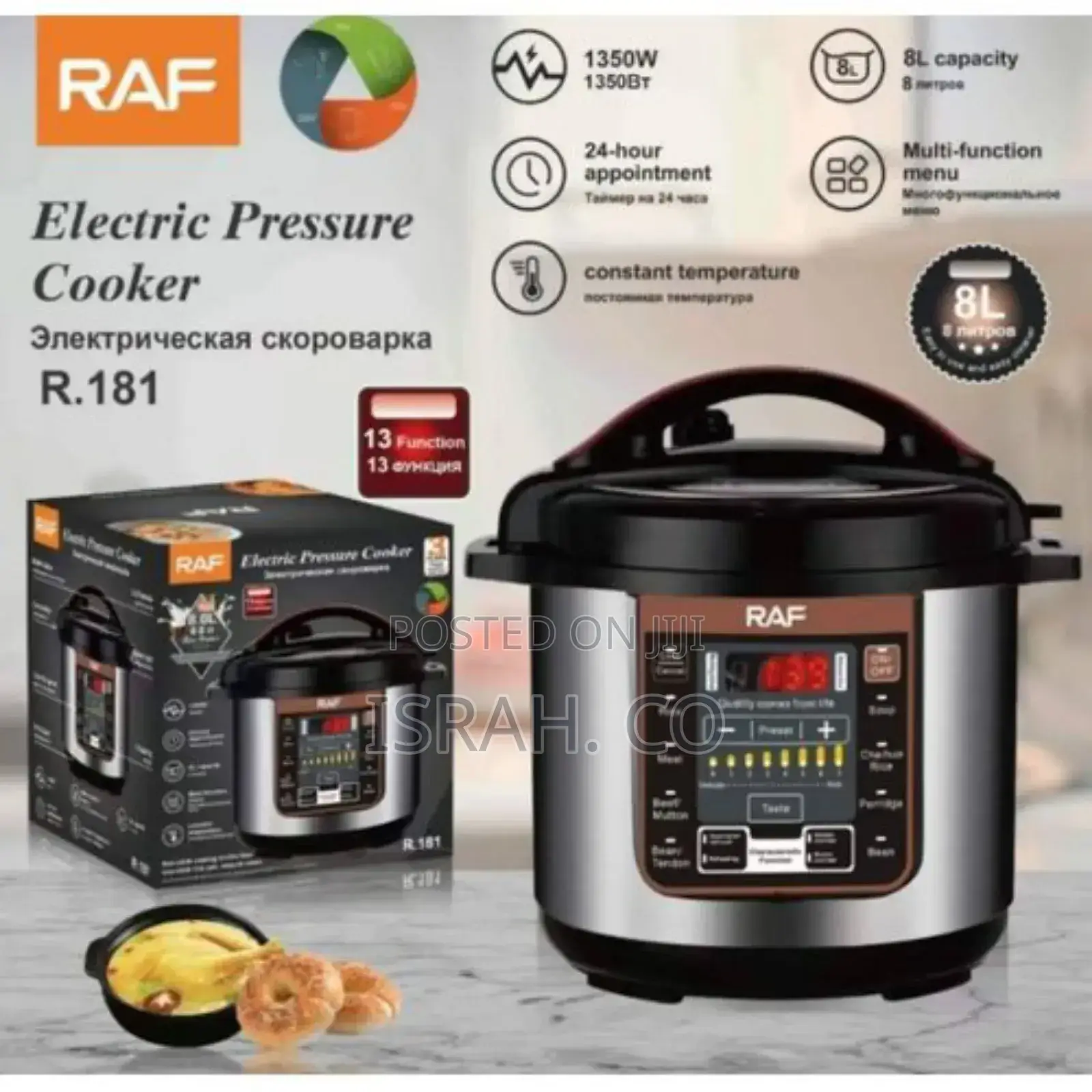 Raf Multifunctional 8l Stainless Pressure Slow Cooker Smart