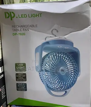 Dp Led Light Rechargeable Table Fan