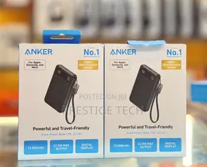 Anker 10000mah Portable Power Bank 22.5w Built In Cable