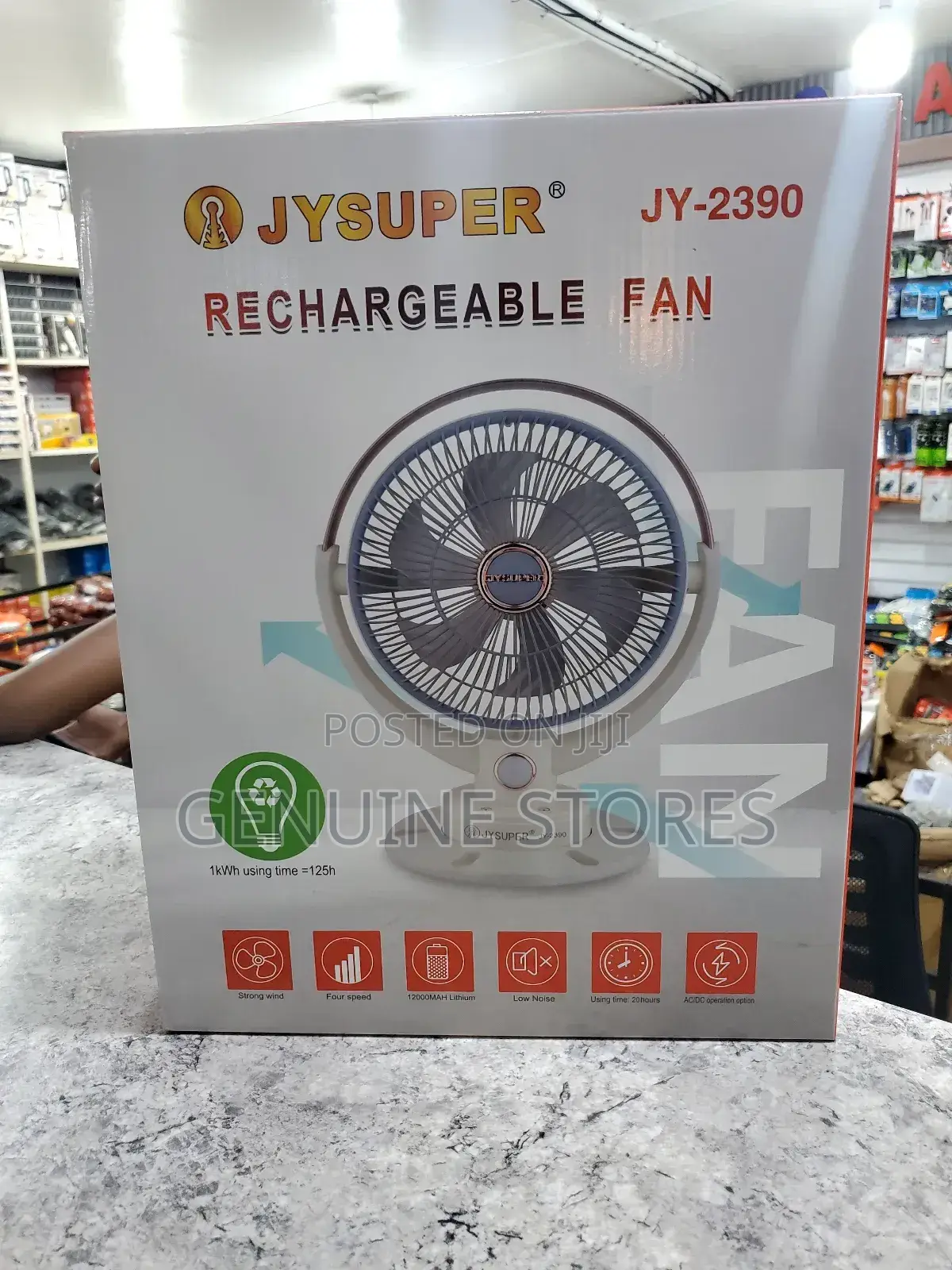 Jysuper Rechargeable Ac/Dc Table Fan.
