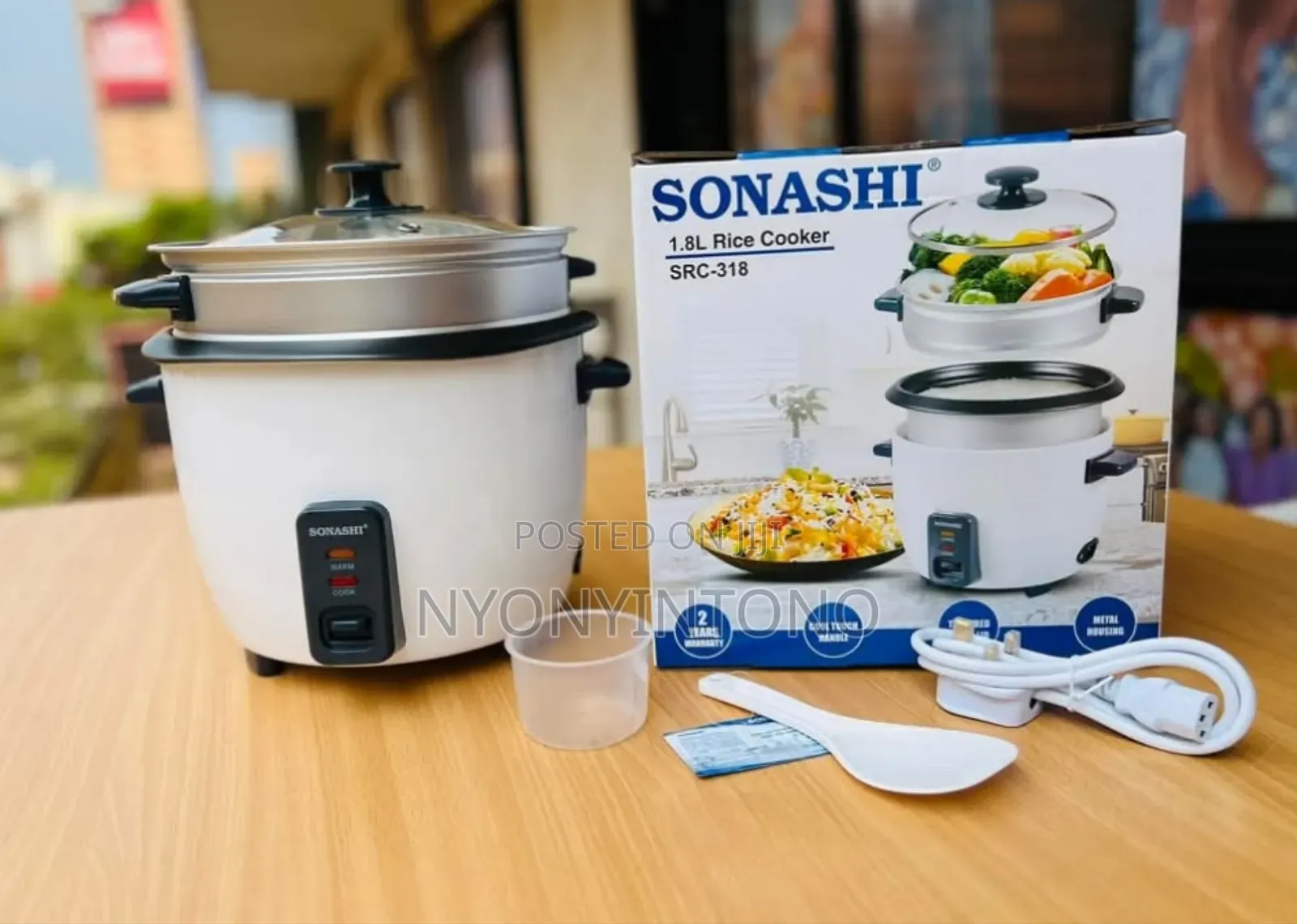Sonashi 2.8liters Automatic Rice Cooker With Steamer Tray