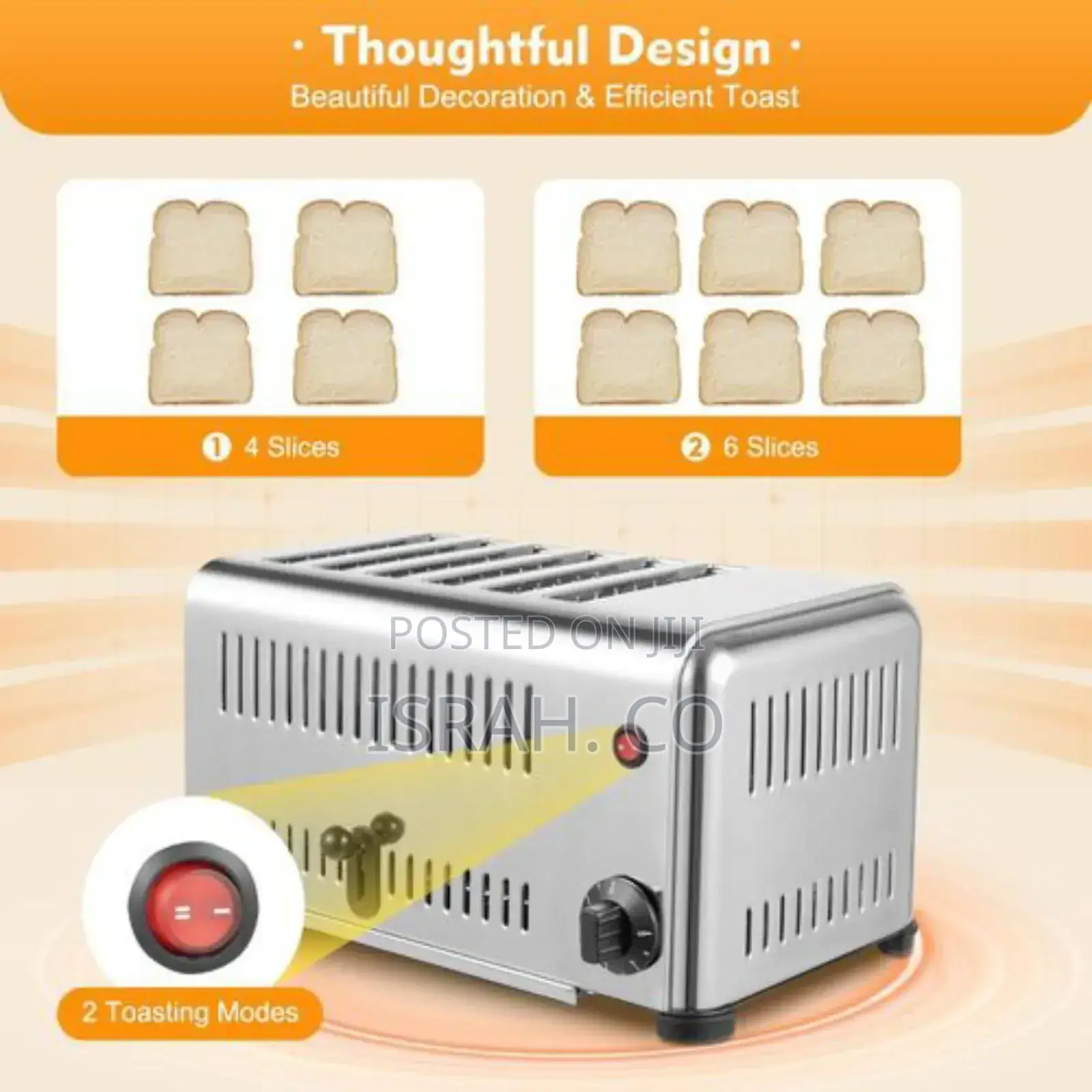 6 Slice Bread Toaster,1680w 110v Stainless Steel Commercial