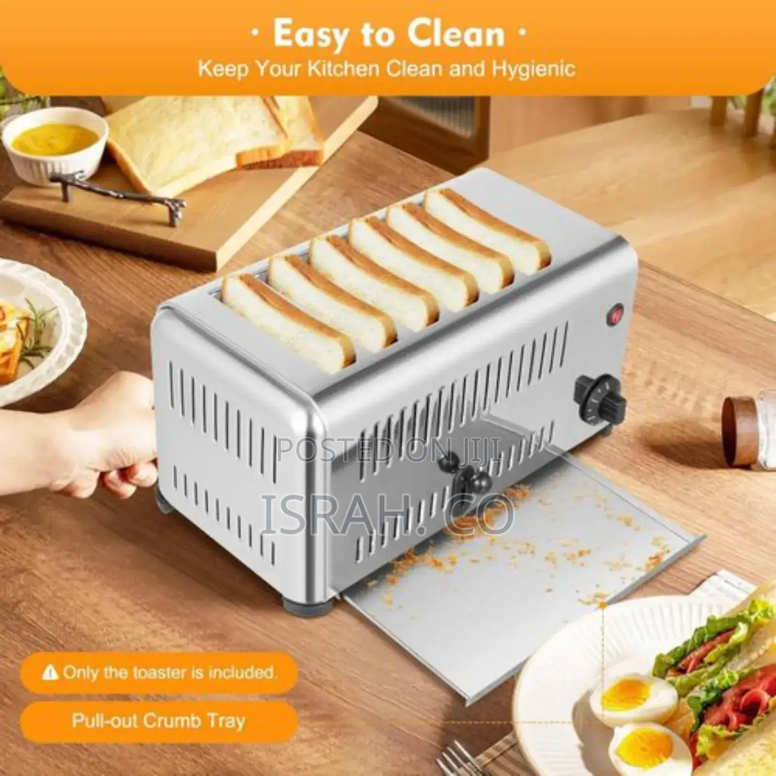 6 Slice Bread Toaster,1680w 110v Stainless Steel Commercial