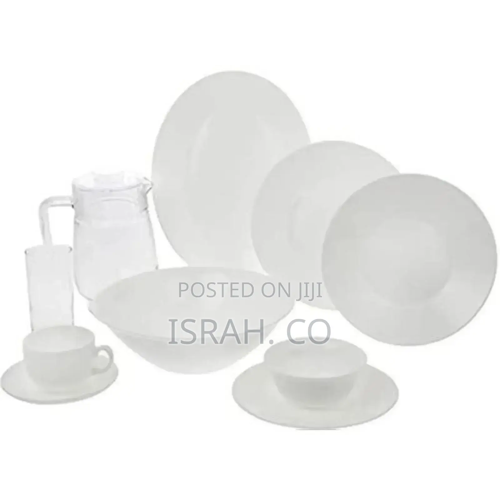 46 PCS Plain White Dinner Set