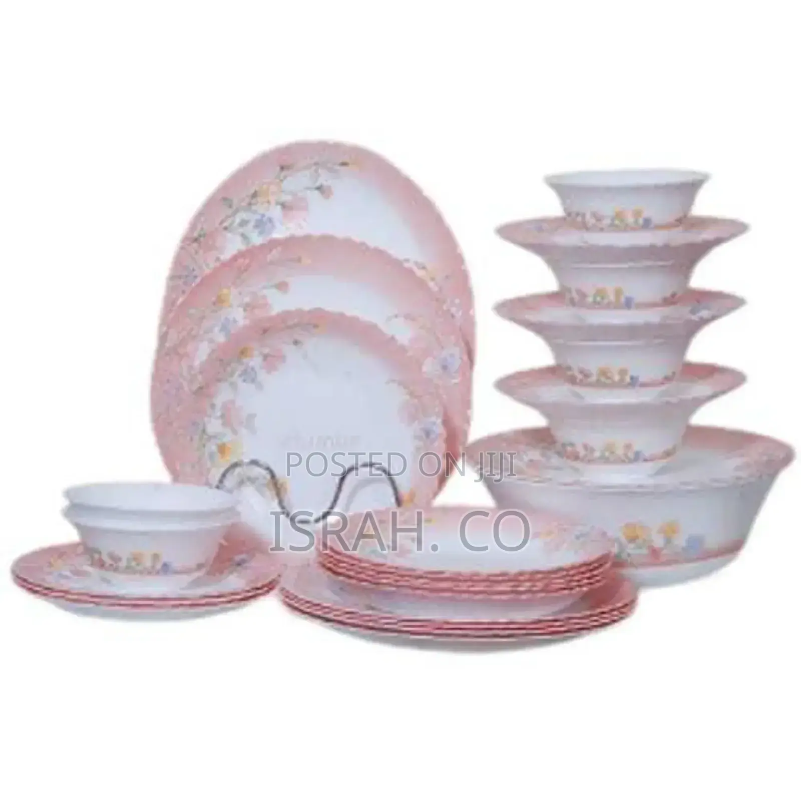 26 PCS Flowered Opalware Dinner Set