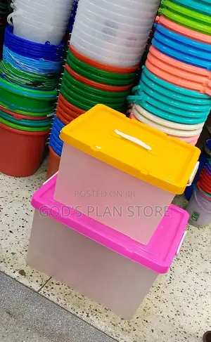 Plastic Storage Boxes Big and Medium 2pcs