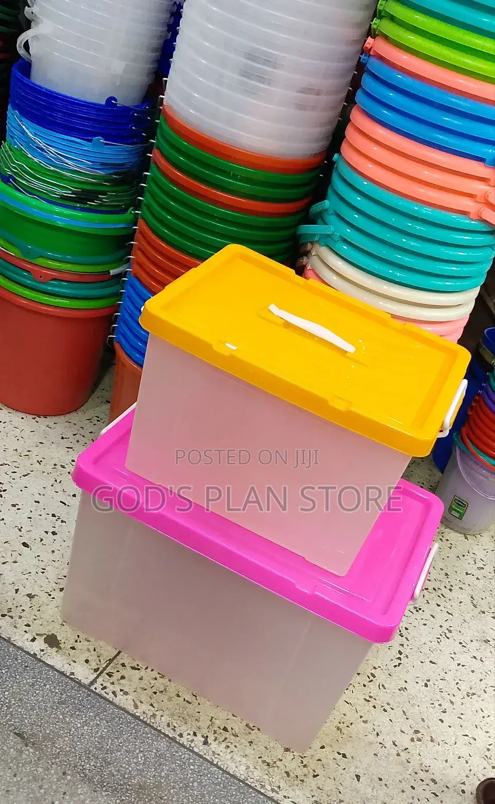 Plastic Storage Boxes Big and Medium 2pcs