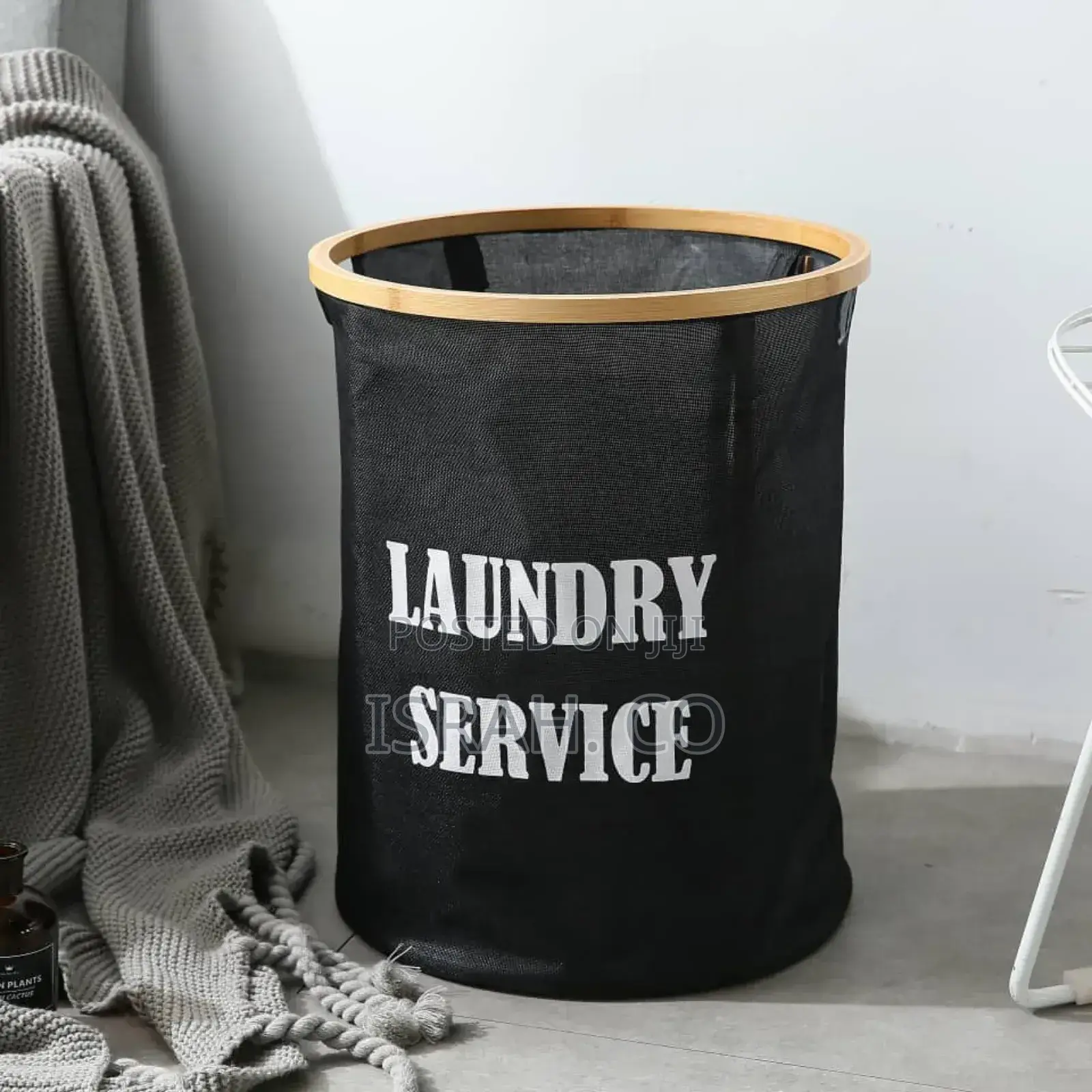 Laundry Basket Round and Black