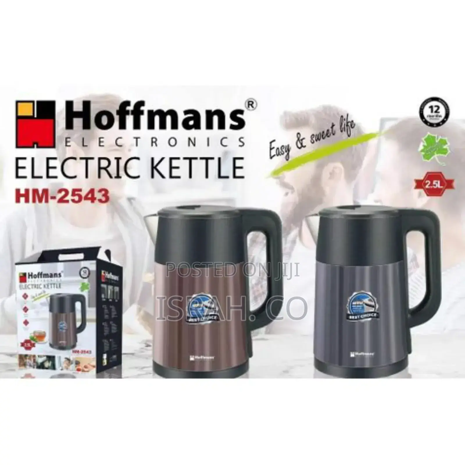 Hoffmans Stainless 2.5l Water Electric Kettle Automatic