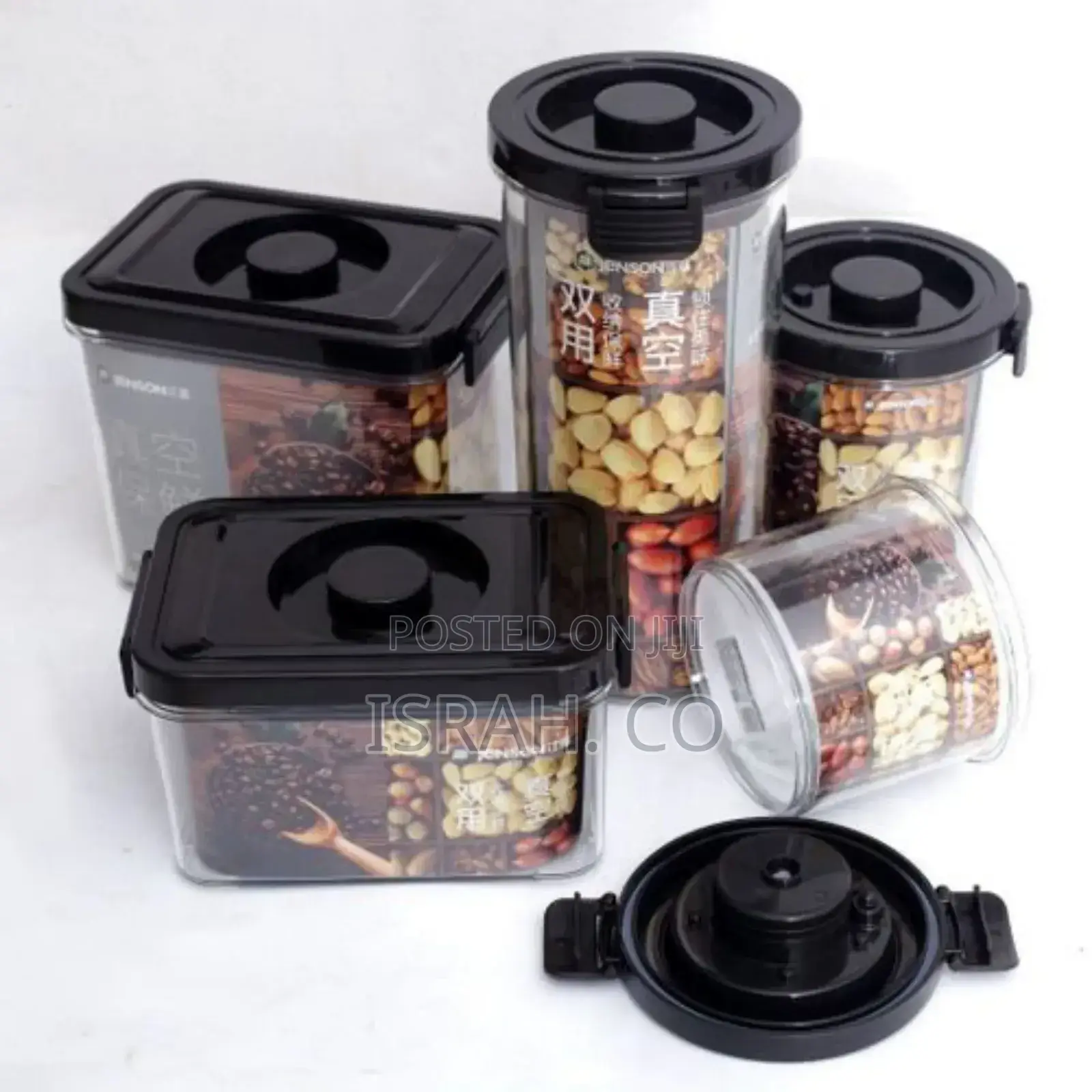 5 Piece Simple Vacuum Storage Tank Cereals Storage Box