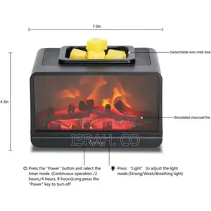 Flame Fireplace Essential Oil Diffuser 300ml Aromatherapy