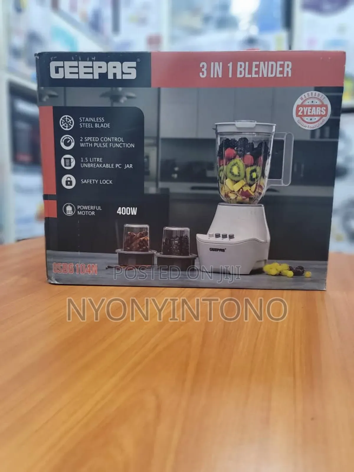 Geepas 3 in 1 High Quality Blender Chopper and Grinder