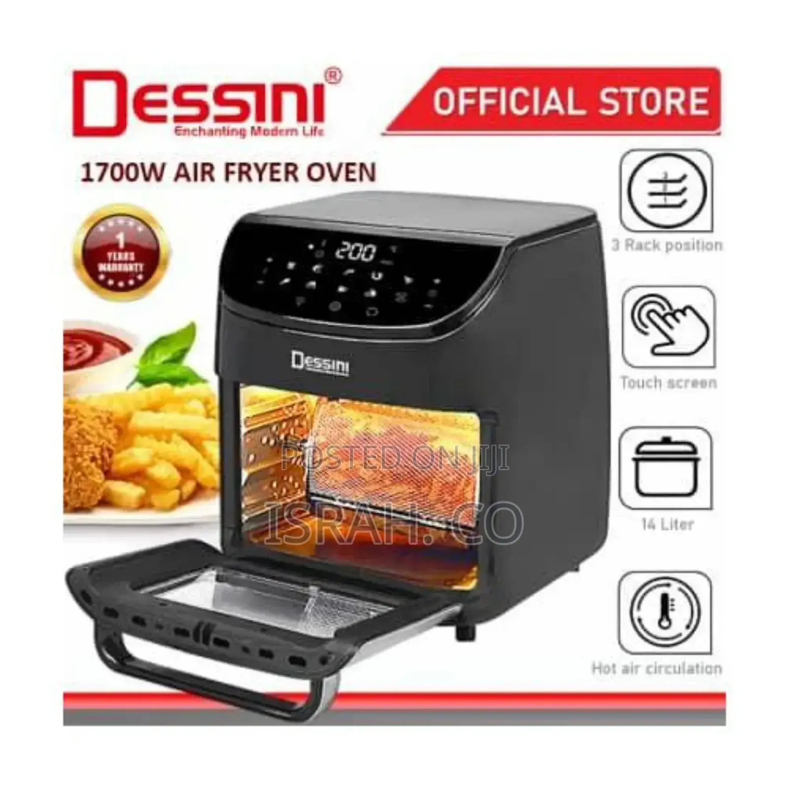 14lelectric Digital Smart Hot Air Fryer Grill Toaster