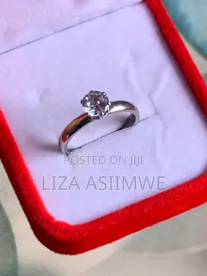 Solitaire Silver Engagement Ring