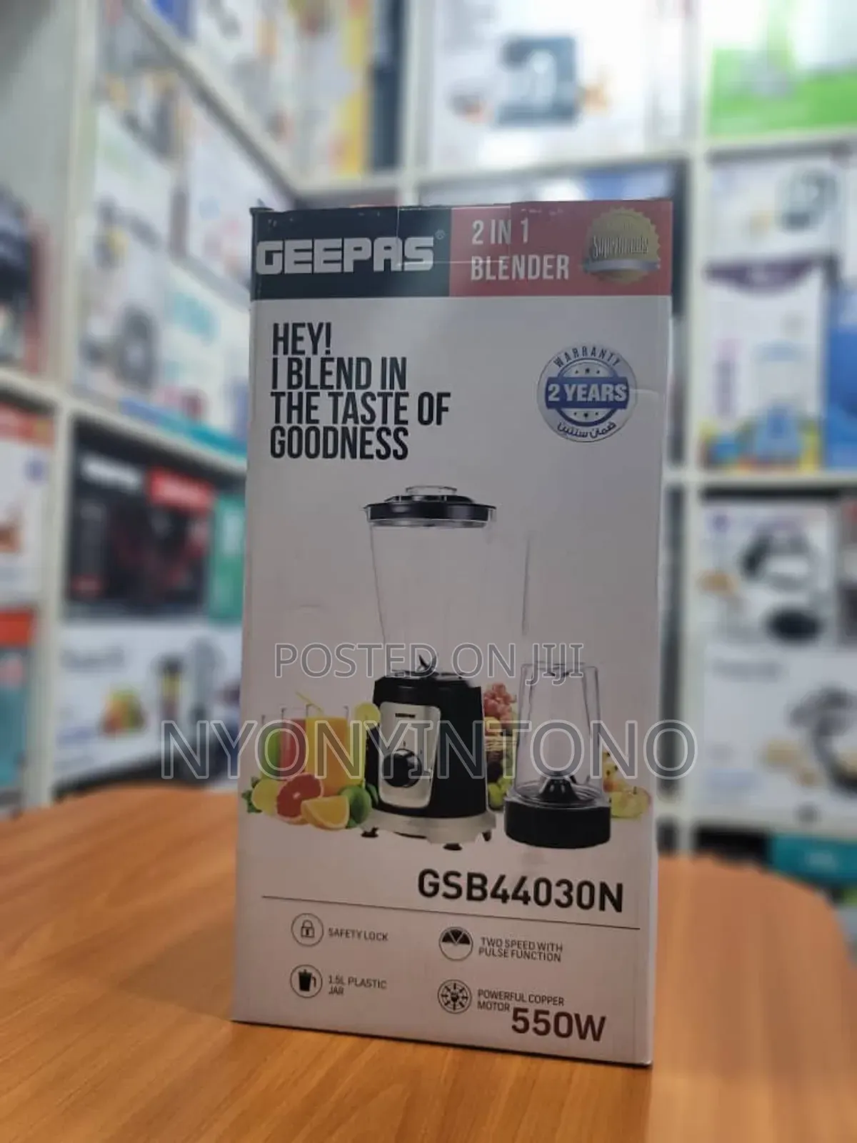 Geepas High Quality 2 in 1 Juice Blender
