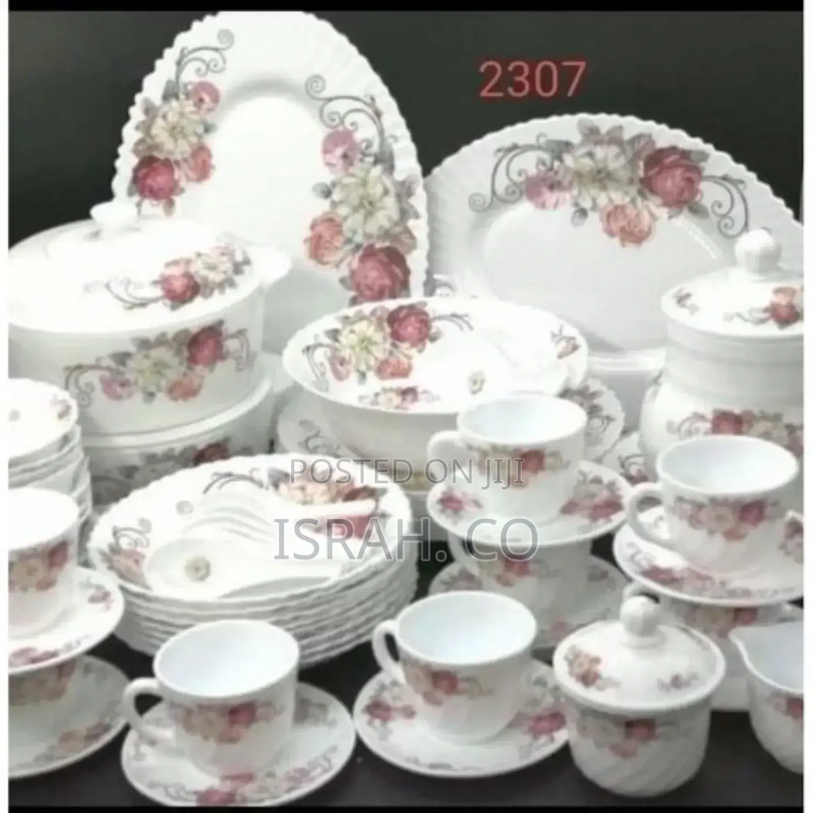 72 Pieces Flowered Opalware Dinner Set