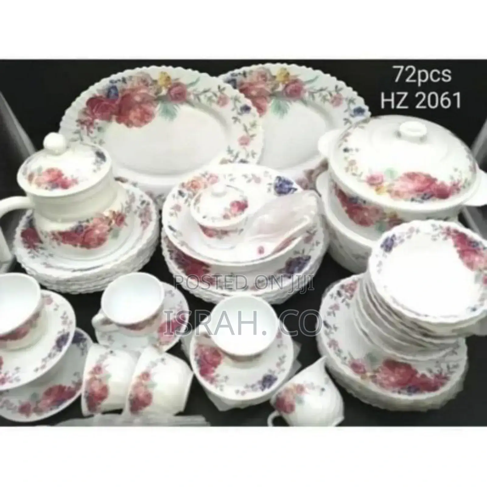 72 Pieces Flowered Opalware Dinner Set