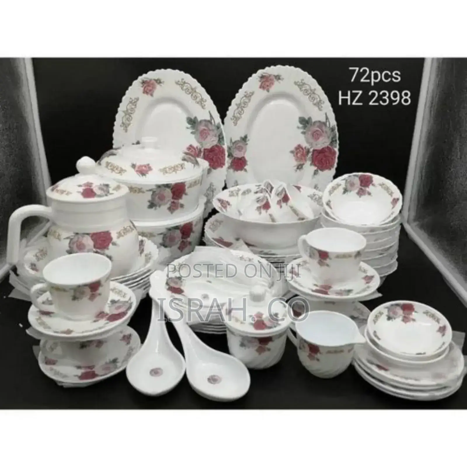72 Pieces Flowered Opalware Dinner Set
