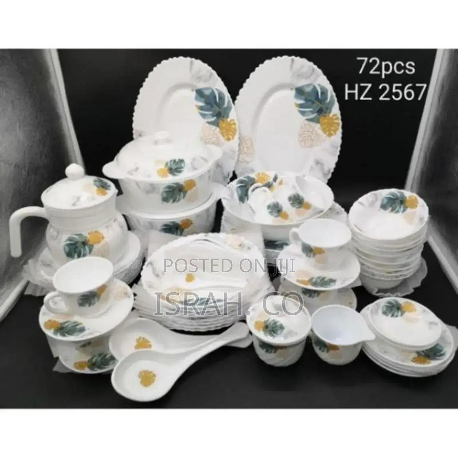 72 Pieces Flowered Opalware Dinner Set