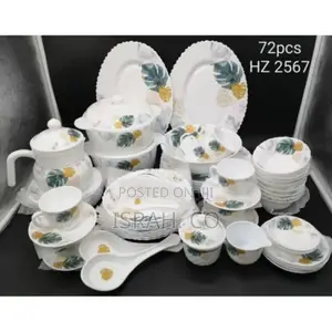 72 Pieces Flowered Opalware Dinner Set