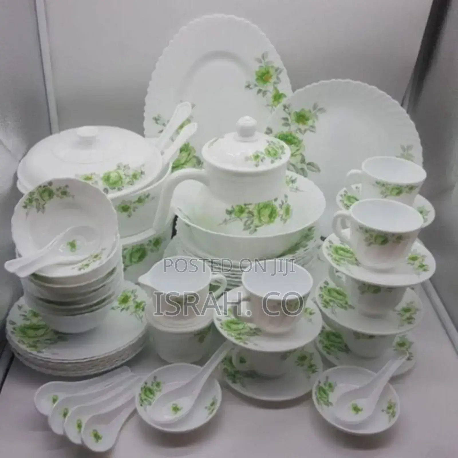 72 Pieces Flowered Opalware Dinner Set