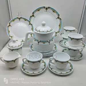 24 PCS Flowered Opal Ware Dinner Set