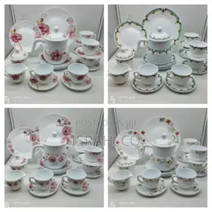 24 PCS Flowered Opal Ware Dinner Set