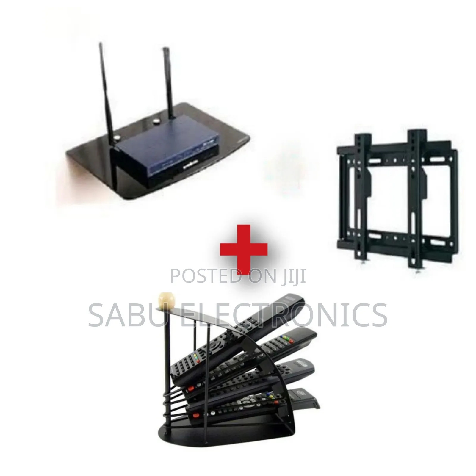 Pack of Tv Mount+ Decoder Mount+Remote Organizer
