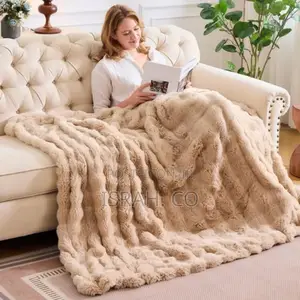 Super Soft Faux Fur Blanket Khaki