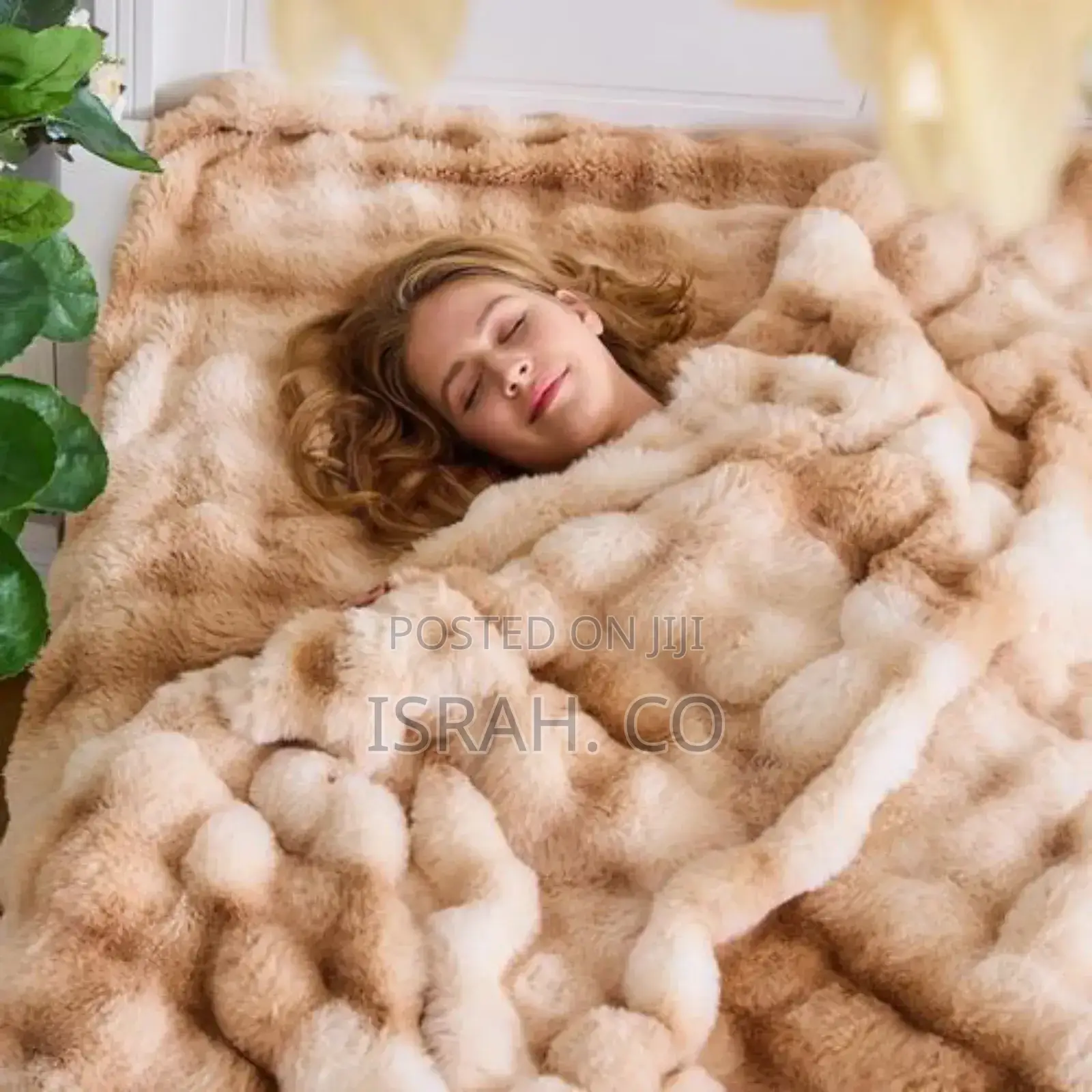 Super Soft Faux Fur Blanket Khaki