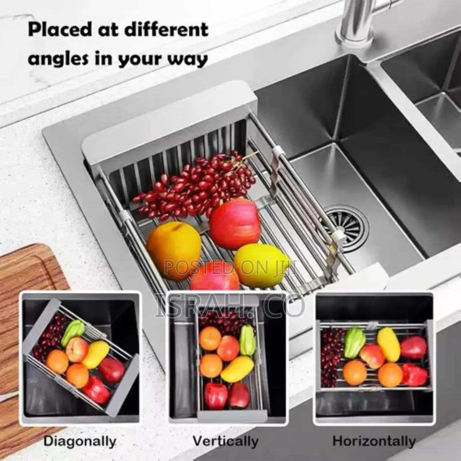 Stainless Steel Expandable Dish Drying Rack Over Sink