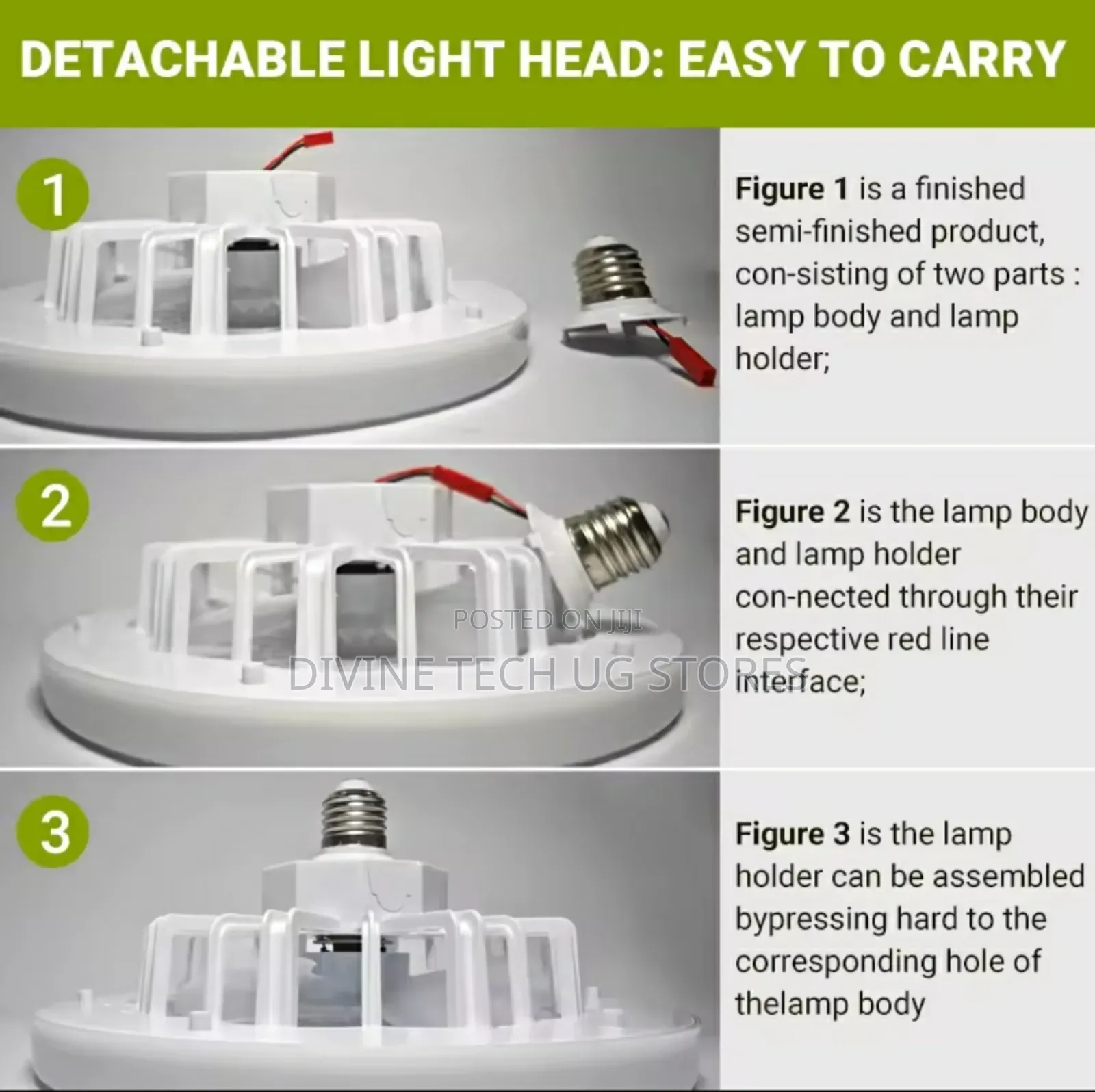 Ceiling Fan - Portable Ceiling Fan-With Remote Control,Light