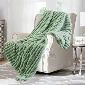 Fluffy Blanket Cozy Fuzzy Throw Green