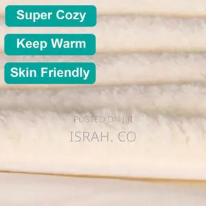 Large Faux Fur Throw Blanket Beige