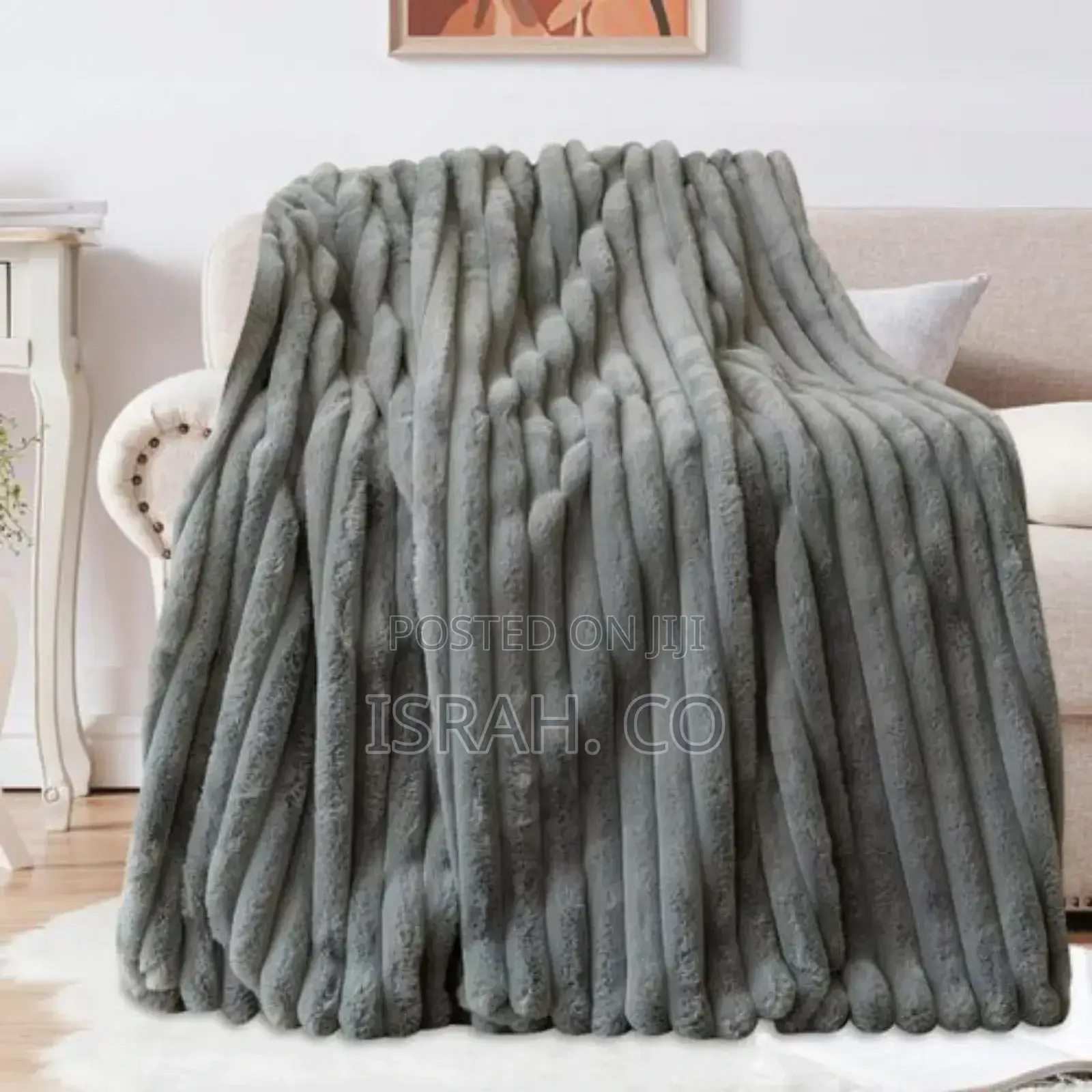 Fluffy Throw Blanket for Cold Weathers Gray