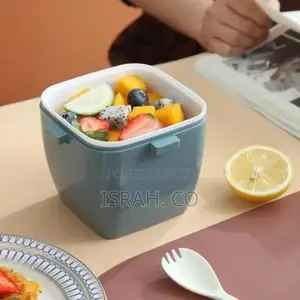 Portable Plastic Microwaveable Bento Double Layer Lunch Box