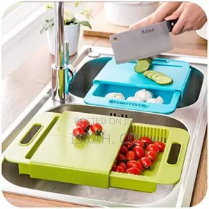 3 in 1 Chopping Board With Tray and Strainer Washing Bowl