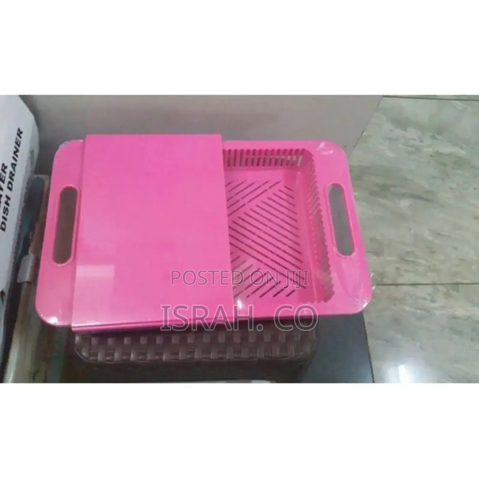 Pink Cutting Board Storage Drawer and Drain Tank Cut Wash