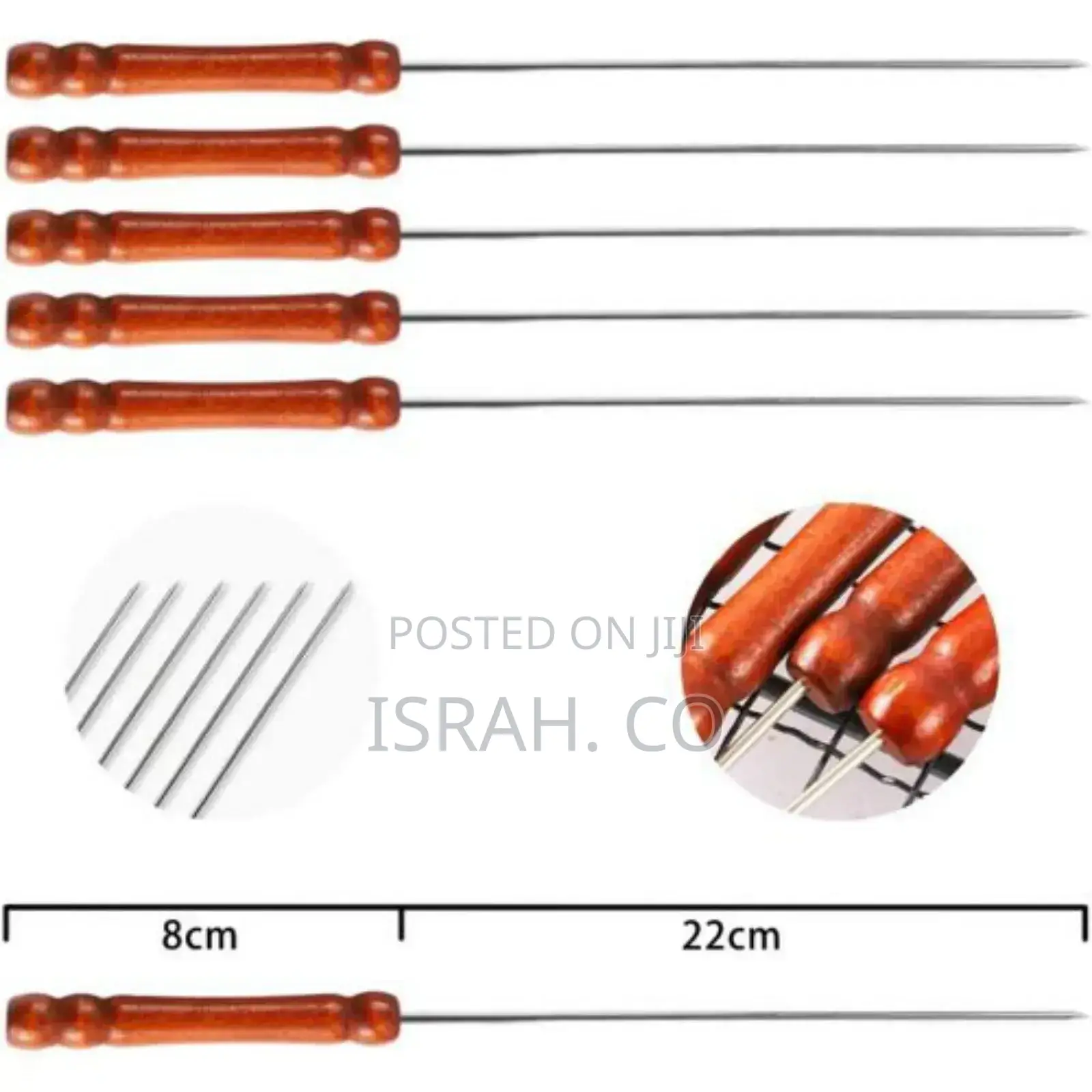 6 Pieces Shish Kebab Needle Sticks Double Ended