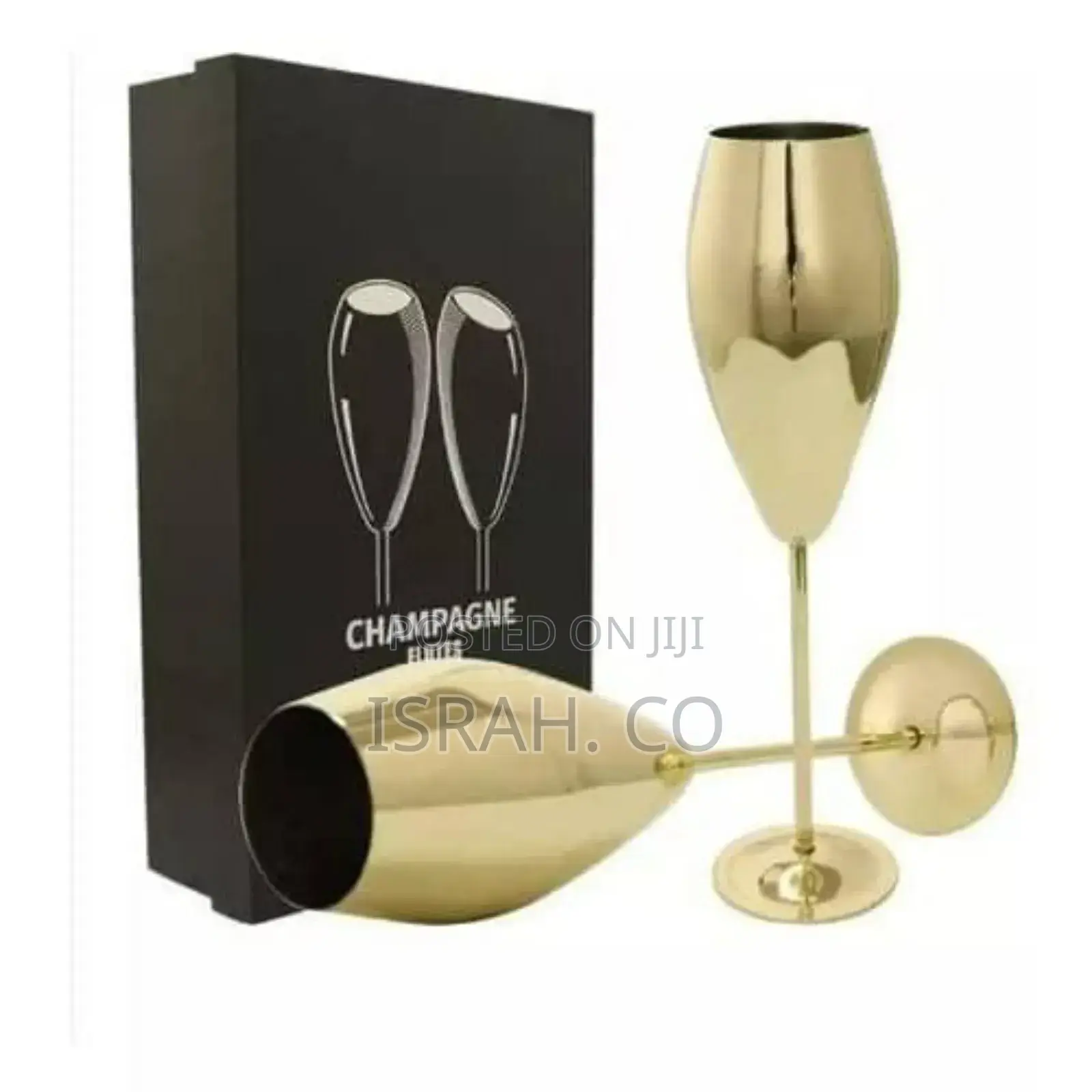 Ironable Stainless Steel Champagne Glasses, Pack of 2