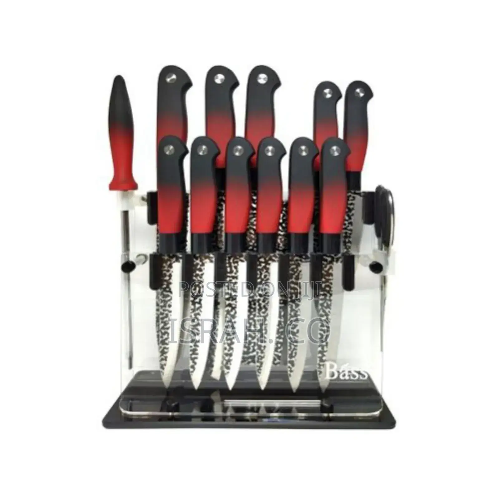Bass 14 Piece Set of Kitchen Knives Soft Touch Coated Handle
