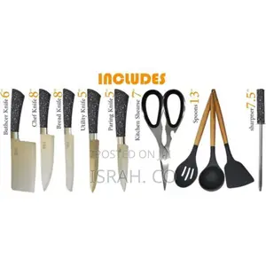 Bass 11 Piece Stainless Steel Modern Knife Set On
