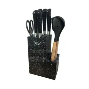 Bass 11 Piece Stainless Steel Modern Knife Set On