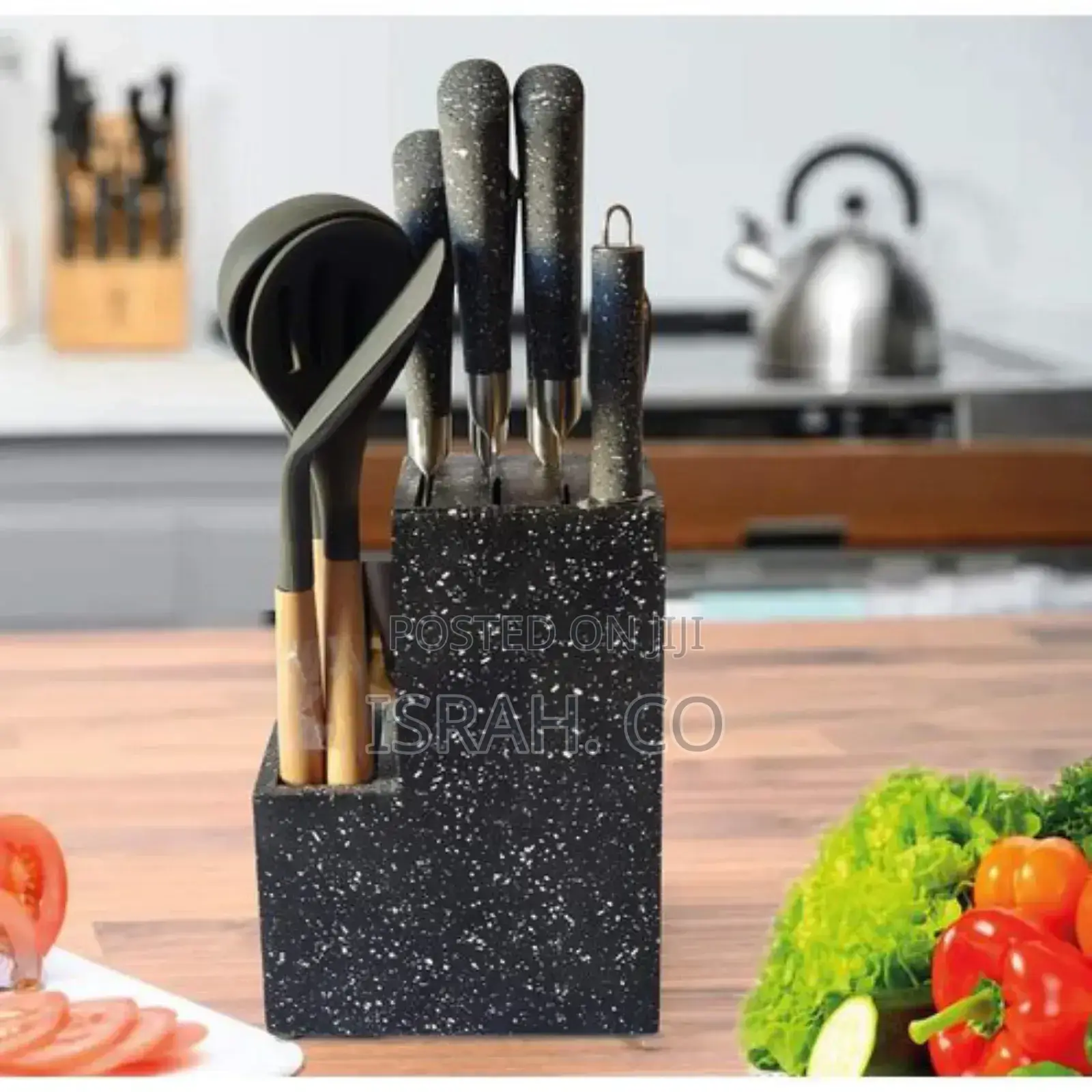 Bass 11 Piece Stainless Steel Modern Knife Set On